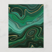 Malachiet en Gouden Strata Agaat Bruiloft Uitnodig Flyer (Achterkant)