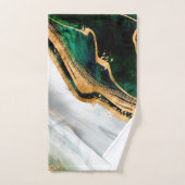 Malachiet green watercolor and gold bad handdoek (Handdoek)