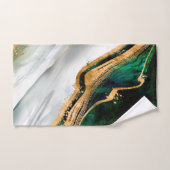 Malachiet green watercolor and gold bad handdoek (Handdoek)