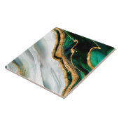 Malachiet green watercolor and gold tegeltje (Zijkant)