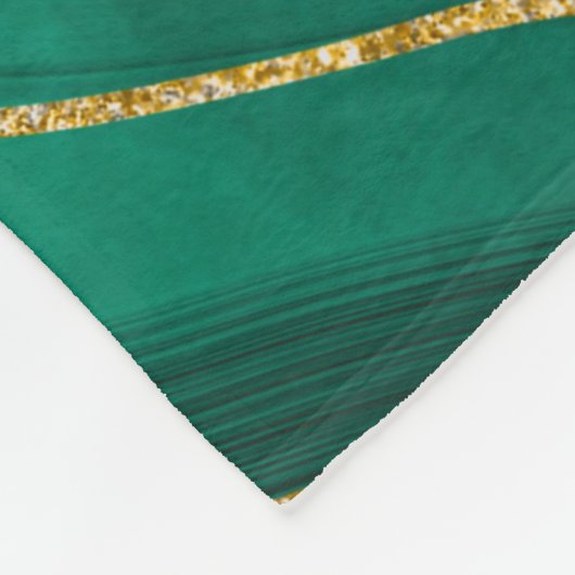 Malachiet groen goud marmer fleece deken (Hoek)