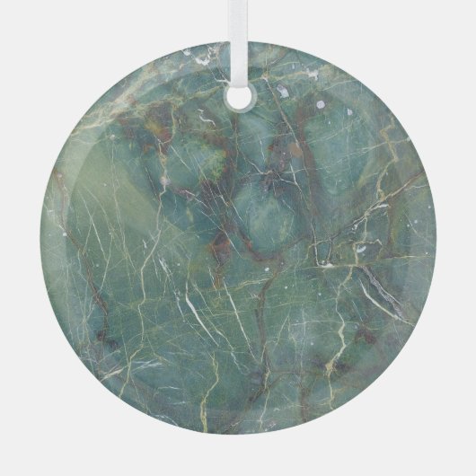 Malachiet groen marmer gedetailleerde textuur glas ornament (Voorkant)