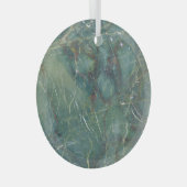 Malachiet groen marmer gedetailleerde textuur glas ornament (Voorkant Rechts)