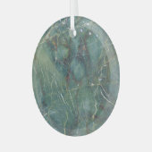 Malachiet groen marmer gedetailleerde textuur glas ornament (Voorkant links)