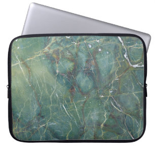 Malachiet groen marmer gedetailleerde textuur laptop sleeve