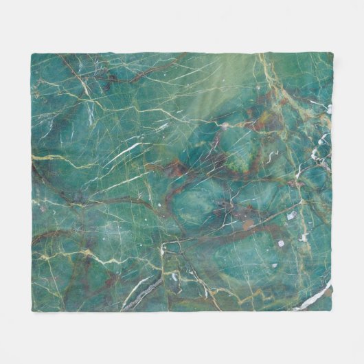 Malachietgroene marmertextuur, detailstructuur van fleece deken (Voorkant (Horizontaal))