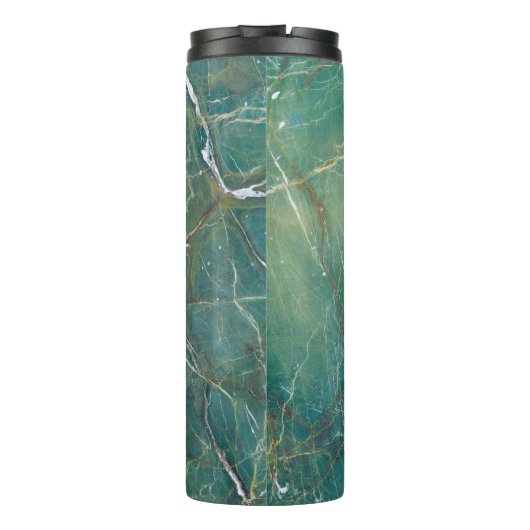 Malachietgroene marmertextuur, detailstructuur van thermosbeker (Achterkant)