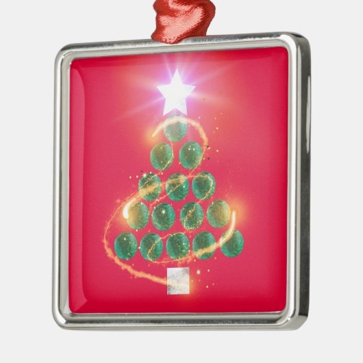 Malachietkerst Metalen Ornament (Links)