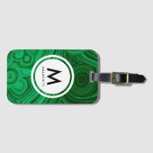 Malachietmineraalmonogram Bagagelabel (Voorkant (horizontaal))