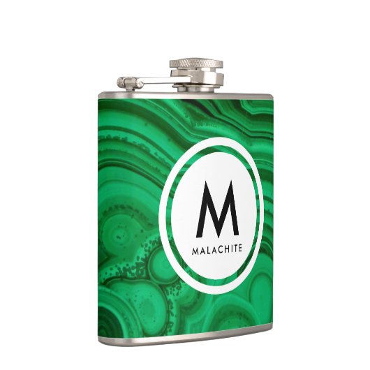 Malachietmineraalmonogram Heupfles (Rechts)