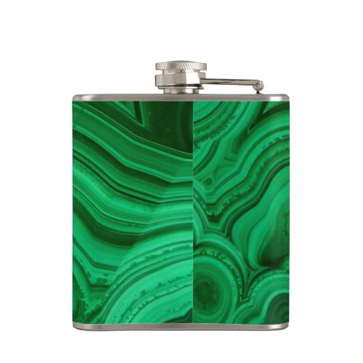 Malachietmineraalmonogram Heupfles (Achterkant)