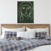 Malachietportret met Long Hair Canvas Afdruk (Insitu (Slaapkamer))