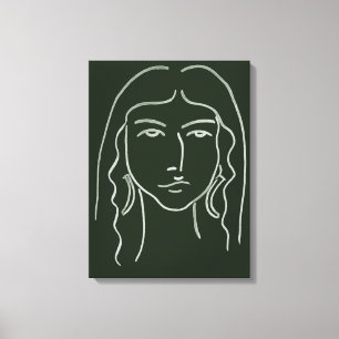 Malachietportret met Long Hair Canvas Afdruk