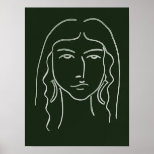 Malachietportret met Long Hair Poster