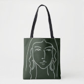 Malachietportret met Long Hair Tote Bag (Voorkant)