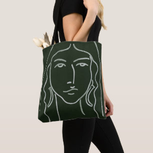 Malachietportret met Long Hair Tote Bag