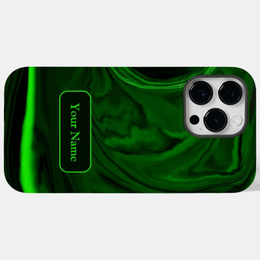 malachietsteen groen, gepersonaliseerd Case-Mate iPhone case (Achterkant (horizontaal))