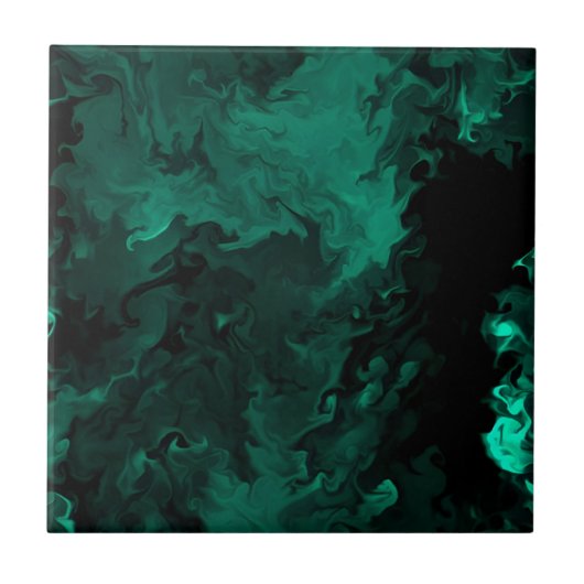 malachiettegels delicaat bloempatroon tegeltje (Voorkant)