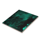 malachiettegels delicaat bloempatroon tegeltje (Zijkant)