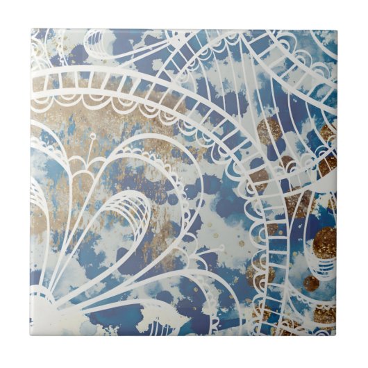 malachiettegels, in mindere mate tegeltje (Voorkant)