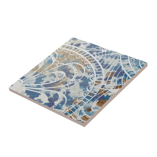 malachiettegels, in mindere mate tegeltje (Zijkant)