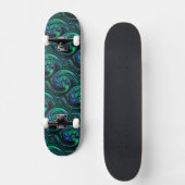 Malachite Azurite Swirl Abstract skateboard (Voorkant)