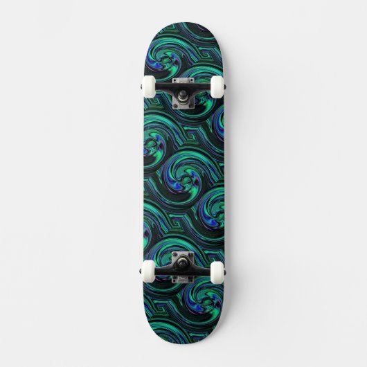 Malachite Azurite Swirl Abstract skateboard (Voorkant)
