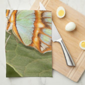 Malachite Butterfly Perched on a leaf Theedoek (Quarter Fold)