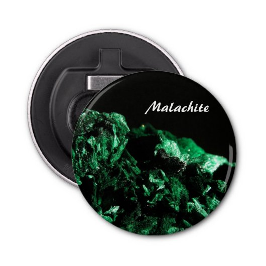 Malachite Button Flesopener (Voorkant)