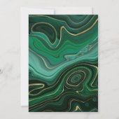Malachite en Gold Strata Agate Mr & Mrs Wedding Kaart (Achterkant)