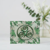 Malachite Ivy Triskel Briefkaart (Staand voorkant)