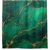 Malachite Marble Pattern with Gold Veins Douchegordijn (Voorkant)