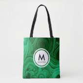 Malachite Mineral Monogram Tote Bag (Voorkant)