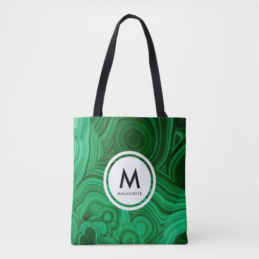 Malachite Mineral Monogram Tote Bag (Voorkant)