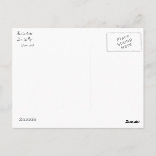 Malachite op een blad briefkaart (Achterkant)