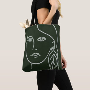 Malachite Portrait Tote Bag