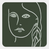Malachite Portrait Vierkante Sticker (Voorkant)