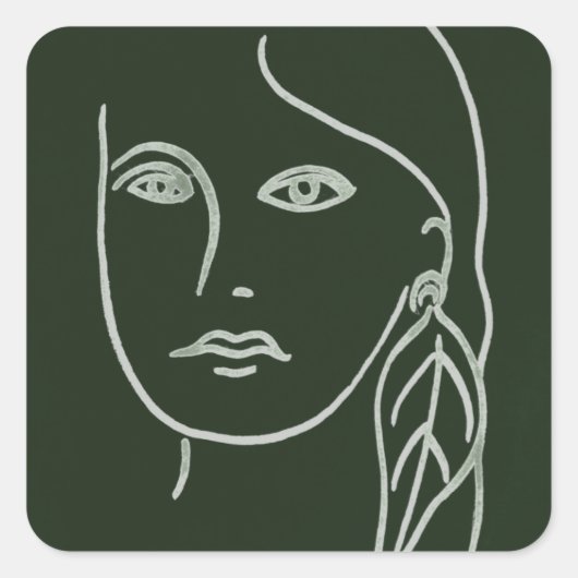 Malachite Portrait Vierkante Sticker (Voorkant)