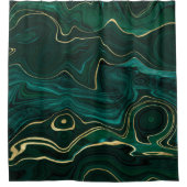 "Malachite Texture with Gold Strata" Douchegordijn (Voorkant)