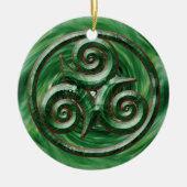 Malachite Triskel Keramisch Ornament (Voorkant)