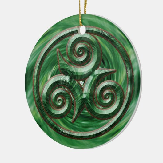 Malachite Triskel Keramisch Ornament (Links)