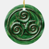 Malachite Triskel Keramisch Ornament (Achterkant)