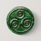 Malachite Triskel Ronde Button 5,7 Cm (Voorkant)