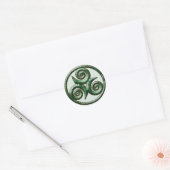 Malachite Triskel Ronde Sticker (Envelop)
