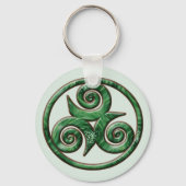 Malachite Triskel Sleutelhanger (Voorkant)