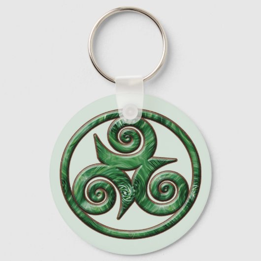 Malachite Triskel Sleutelhanger (Voorkant)