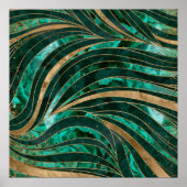 Malachite Wavy Pattern Poster (Voorkant)