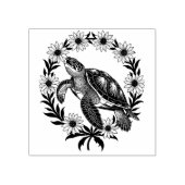 Malaclemys Terrapin And Black Eyed Susan Flowers Rubberstempel (Afrduk)