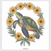 Malaclemys Terrapin And Black Eyed Susan Flowers Sticker (Vel)