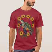 Malaclemys Terrapin And Black Eyed Susan Flowers T-shirt (Voorkant)